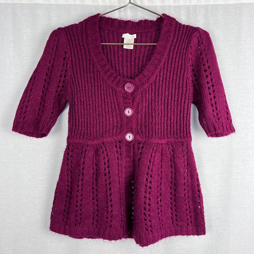 Vintage Y2K Maurices Sweater Babydoll Cardigan Pink Fairy Coquette Soft Girl